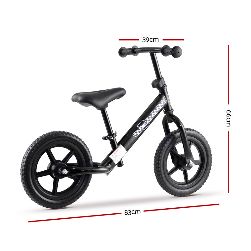 Kids Balance Bike Ride On Toys Puch Bicycle Wheels Toddler Baby 12" Bikes Black