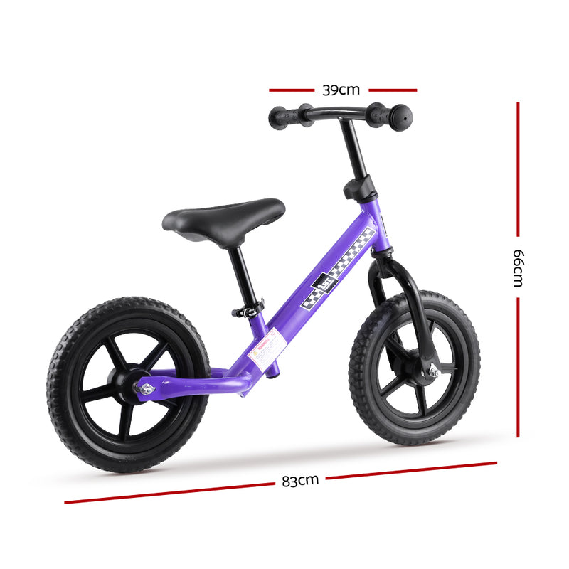 Kids Balance Bike Ride On Toys Puch Bicycle Wheels Toddler Baby 12" Bikes Purple