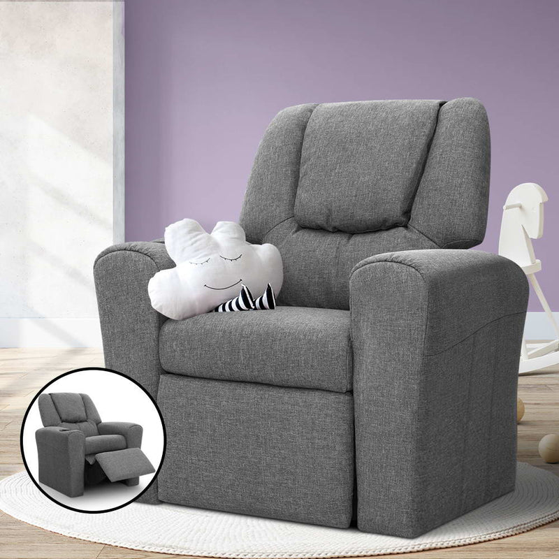 Keezi Luxury Kids Recliner Sofa Children Lounge Chair Couch Fabric Armchair GY