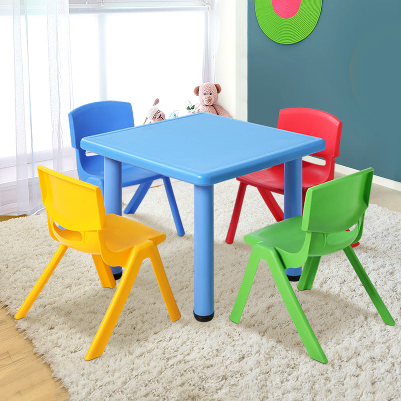 Keezi 5 Piece Kids Table and Chair Set - Blue