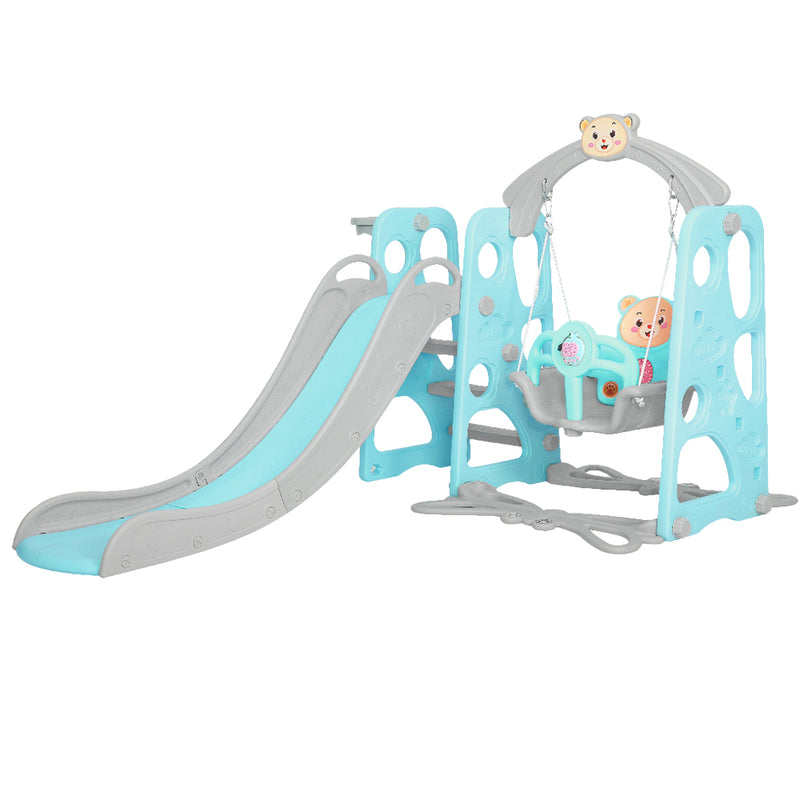 Keezi Kids Slide Swing Outdoor Slide Kids Playground Built-in Music Basketball