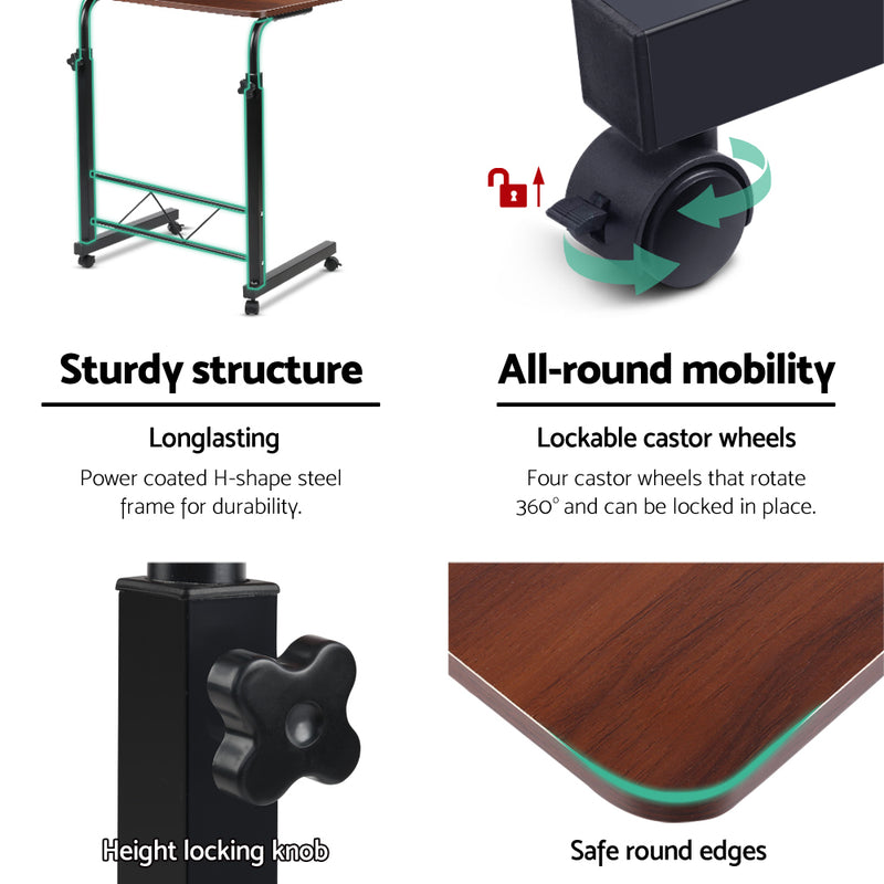 Mobile Twin Laptop Desk - Dark Wood