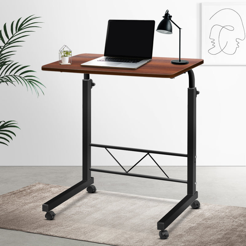 Mobile Twin Laptop Desk - Dark Wood