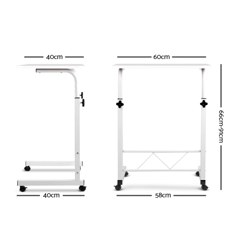 Portable Adjustable Wooden Latpop Stand - White