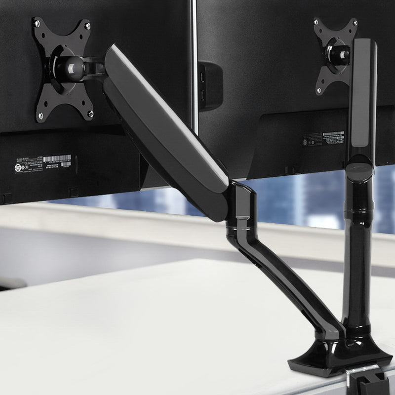 2 Arms Adjustable Monitor Screen Holder - Black