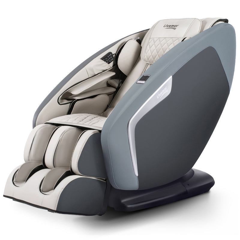 Livemor 3D Electric Massage Chair Shiatsu SL Track Full Body 58 Air Bags Navy Grey