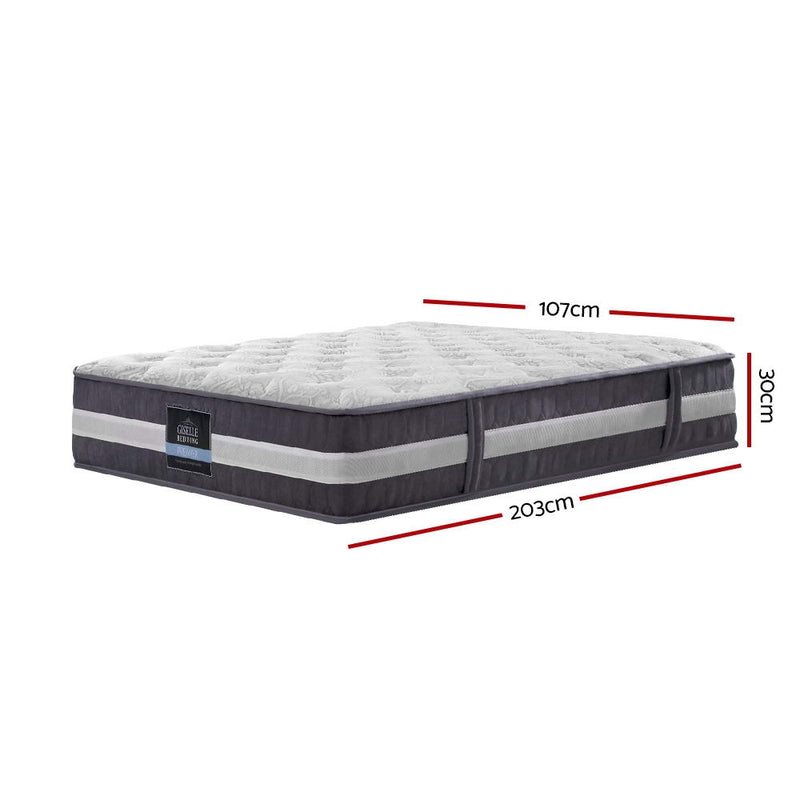 Giselle Bedding King Single Mattress Bed Size 7 Zone Pocket Spring Medium Firm Foam 30cm