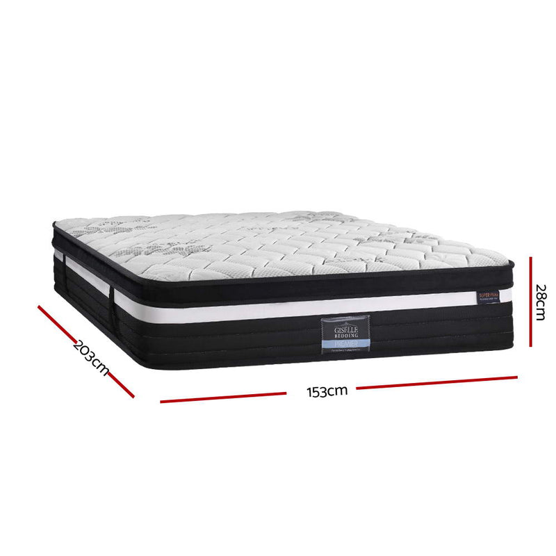 Giselle Bedding Super Firm Mattress Queen Size Bed 7 Zone Pocket Spring Foam 28cm