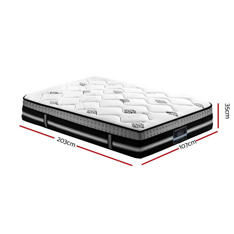 Giselle 35cm King Single Size Mattress Bed 7 Zone Pocket Spring Cool Gel Foam Medium Firm