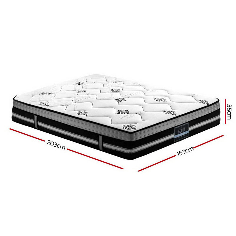 Giselle 35cm Queen Size Mattress Bed 7 Zone Pocket Spring Cool Gel Foam Medium Firm