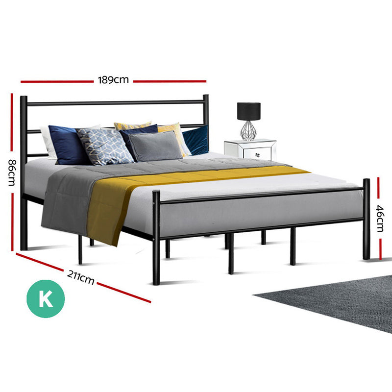 Metal King Bed Frame - Black