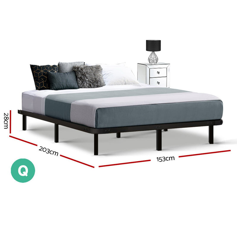 Queen Size Metal Bed Base - Black