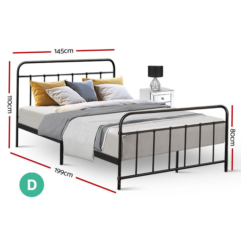 Double Size Metal Bed Frame - Black