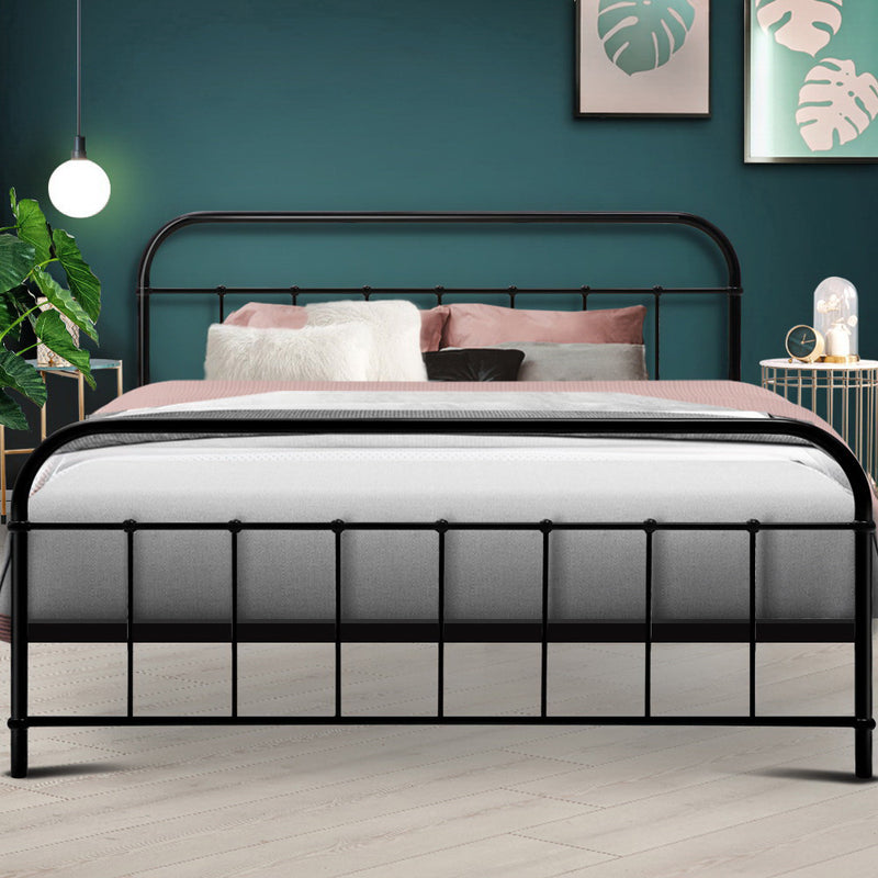 Queen Size Metal Bed Frame - Black