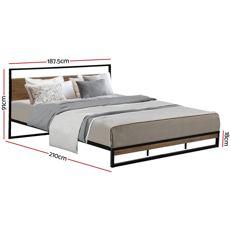 Metal Bed Frame King Size Mattress Base Platform Foundation Black Dane