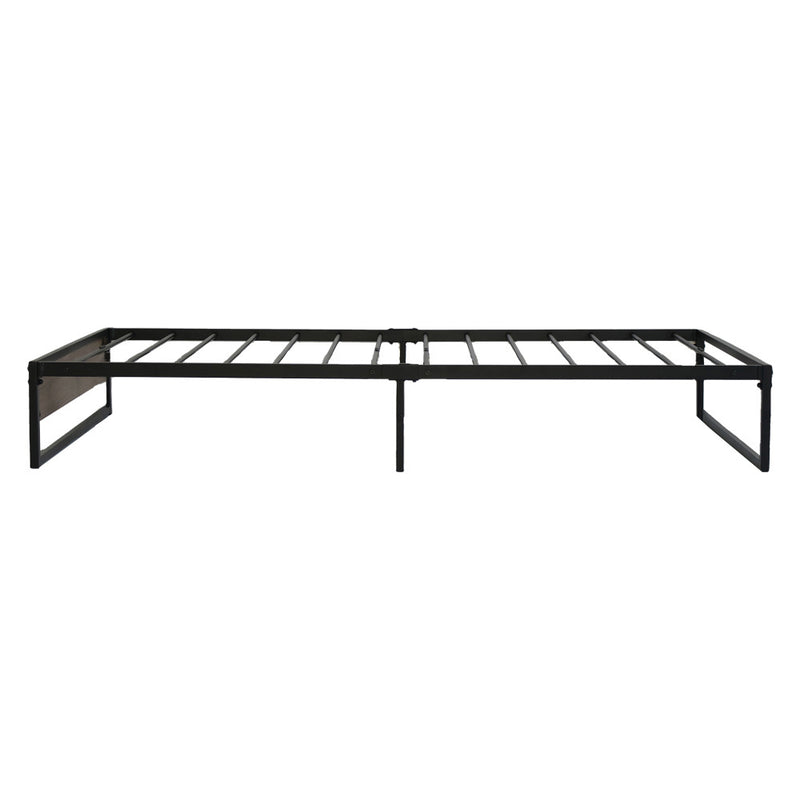 Metal Bed Frame Single Size Mattress Base Platform Foundation Wooden Black OSLO