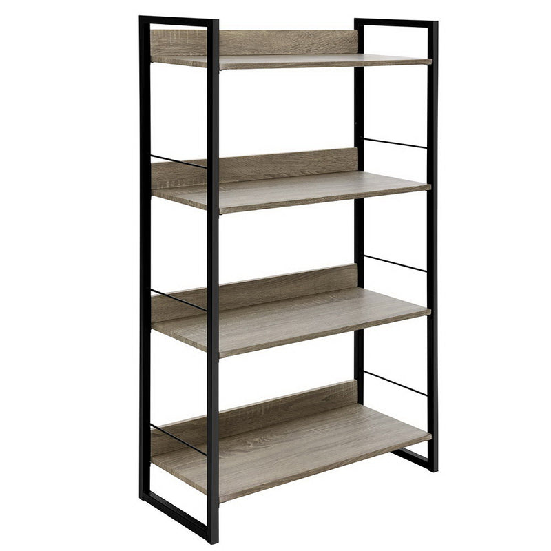 Book Shelf Display Shelves Corner Wall Wood Metal Stand Hollow Storage