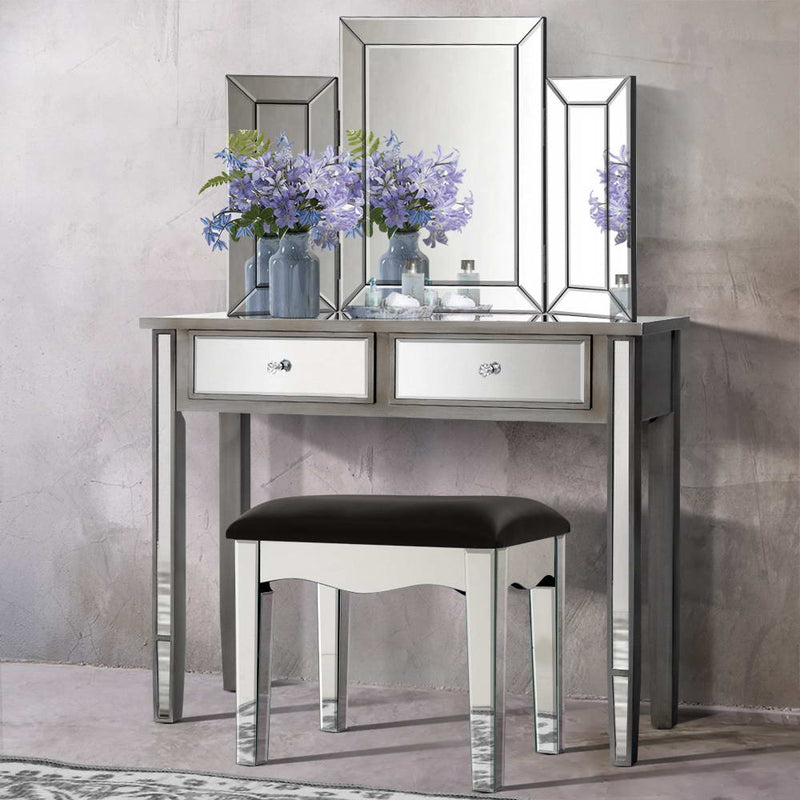 Mirrored Furniture Dressing Table Dresser Mirror Stool Chest of Drawers