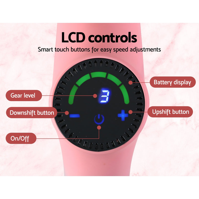 LCD Massage Gun Electric Massager 6 Heads Muscle Tissue Percussion Therapy AU