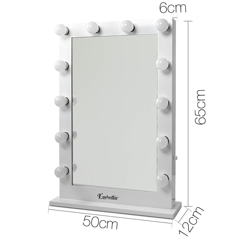 Make Up Mirror with LED Lights - White