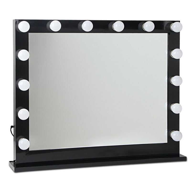 Make Up Mirror with LED Lights - Black