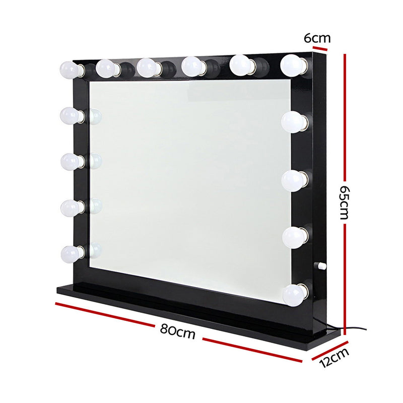 Make Up Mirror with LED Lights - Black