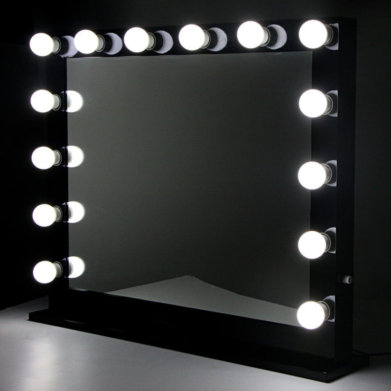 Make Up Mirror with LED Lights - Black