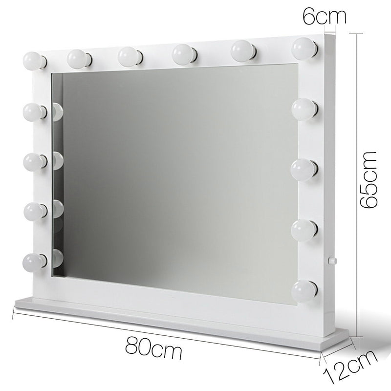 Make Up Mirror with LED Lights - White