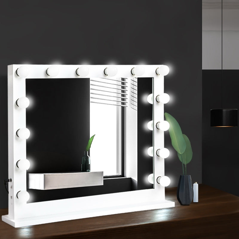 Make Up Mirror with LED Lights - White