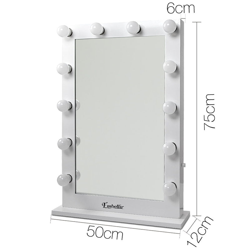 Make Up Mirror with LED Lights - White