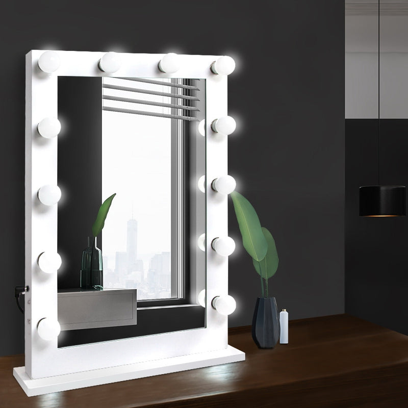 Make Up Mirror with LED Lights - White