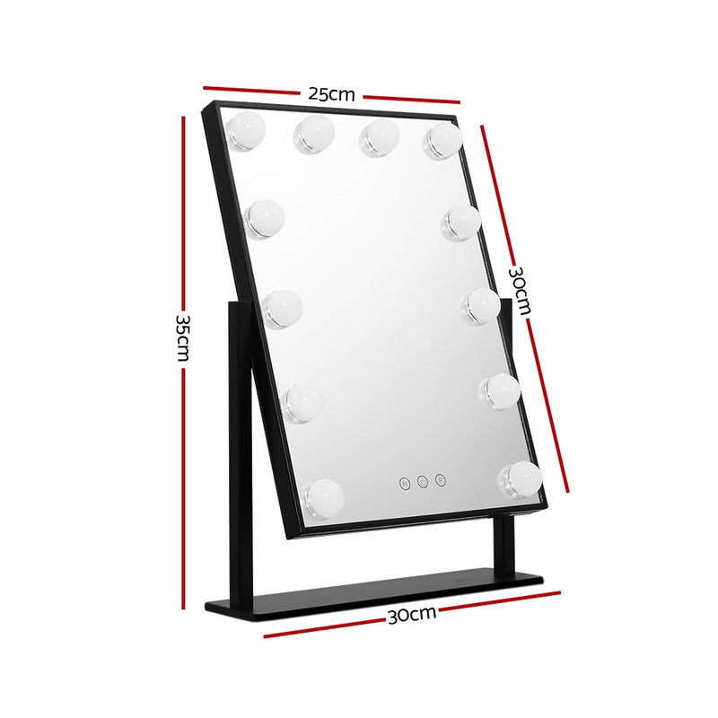 LED Standing Makeup Mirror - Black