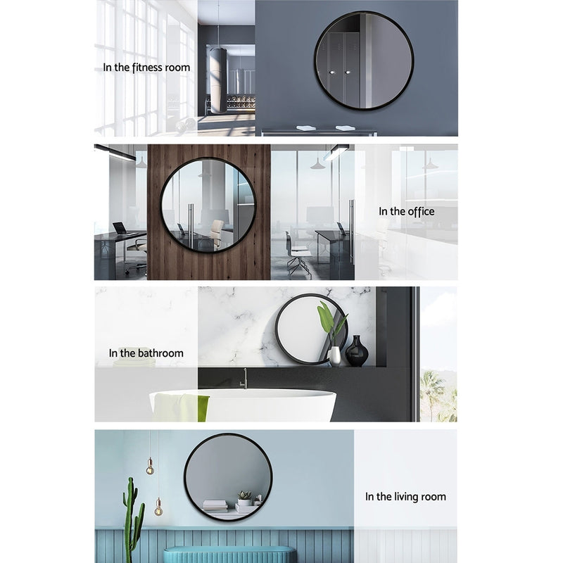 Round Wall Mirror 70cm Makeup Bathroom Mirror Frameless