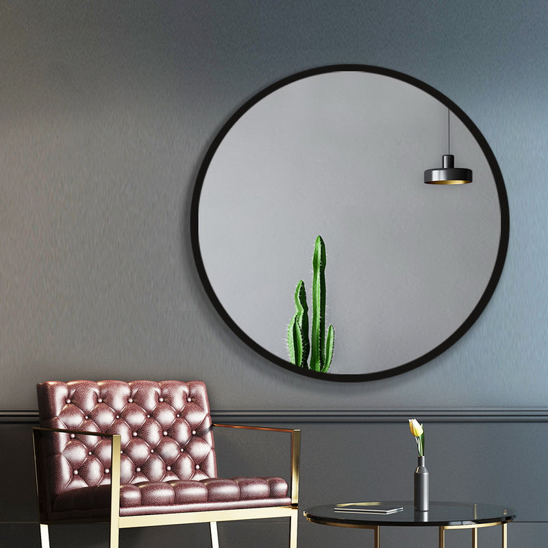 90CM Wall Mirror Bathroom Makeup Mirror Round Frameless Polished