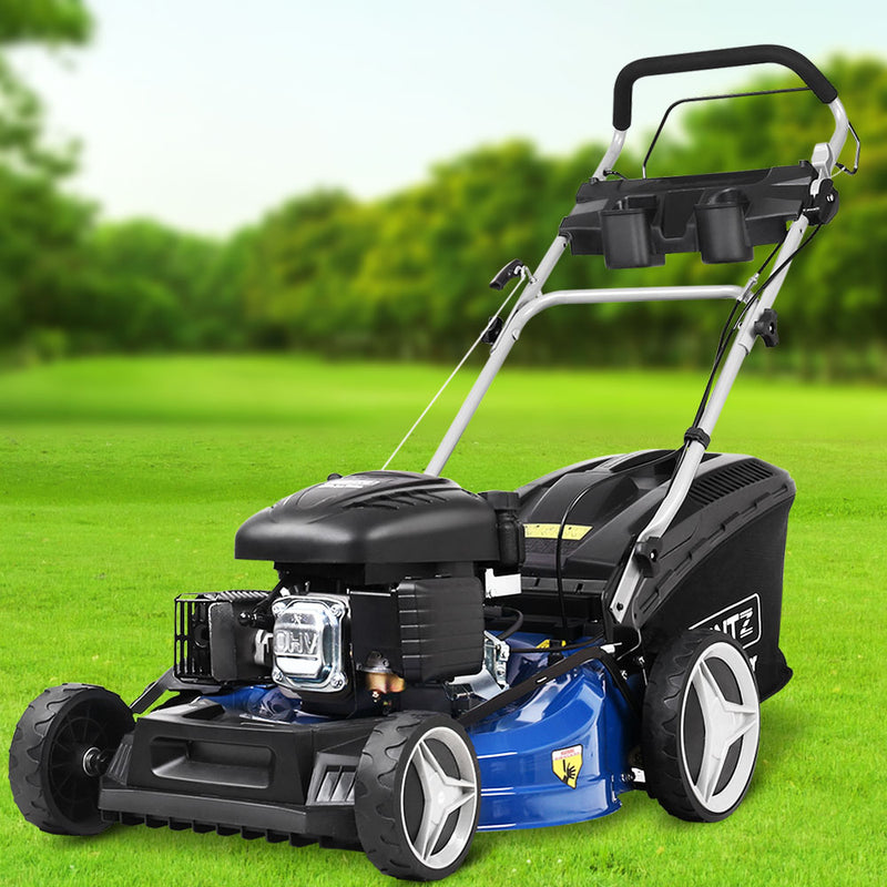 Lawn Mower Self Propelled 21" 220cc 4 Stroke Petrol Mower Grass Catch