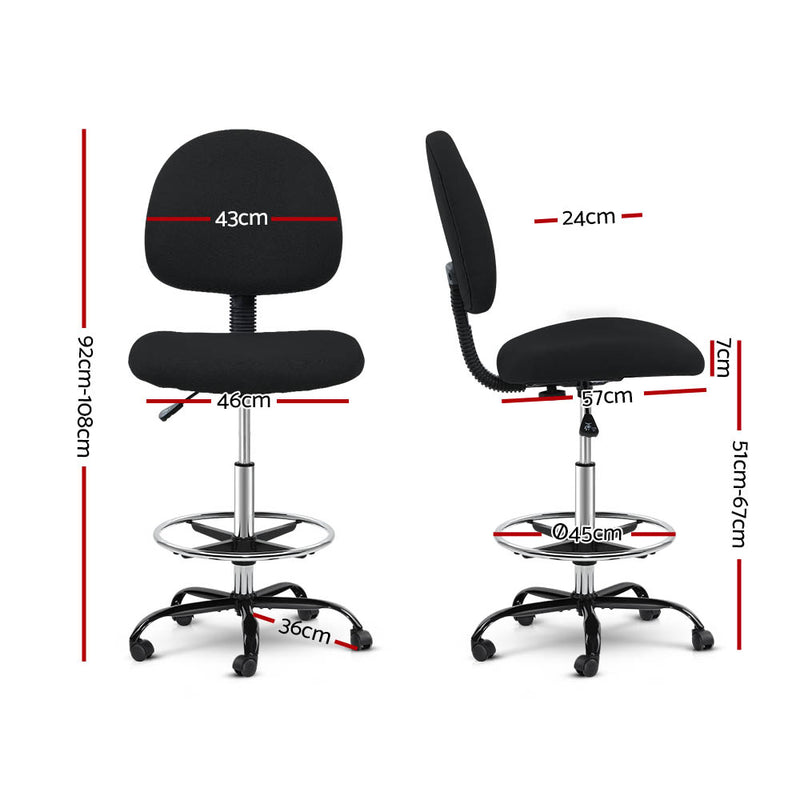 Office Chair Veer Drafting Stool Fabric Chairs Black