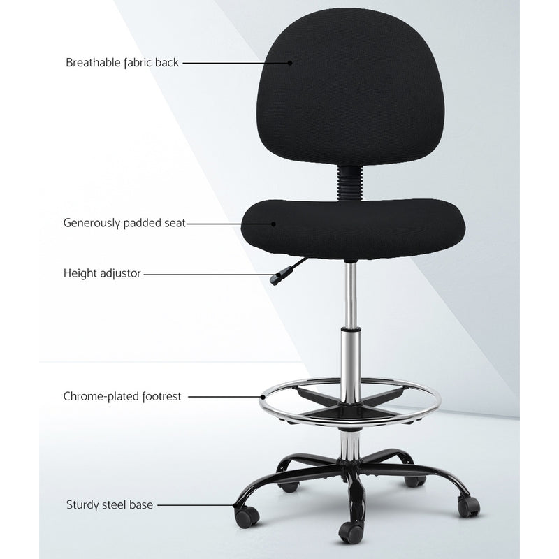 Office Chair Veer Drafting Stool Fabric Chairs Black