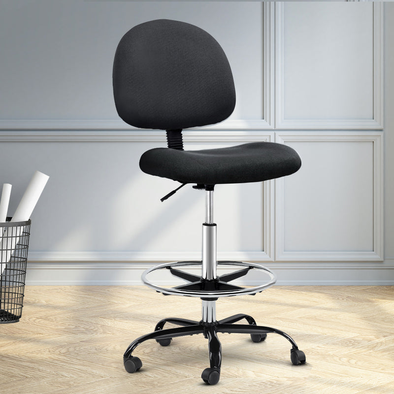 Office Chair Veer Drafting Stool Fabric Chairs Black