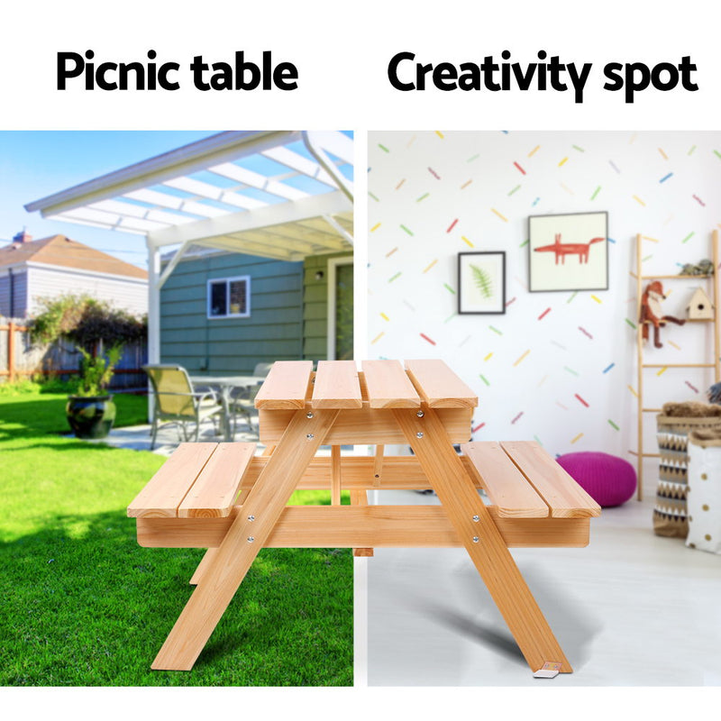 Kids Wooden Picnic Bench Set