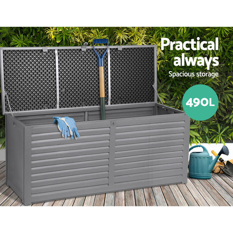 Outdoor Storage Box Bench Seat Garden Sheds Chest 490L