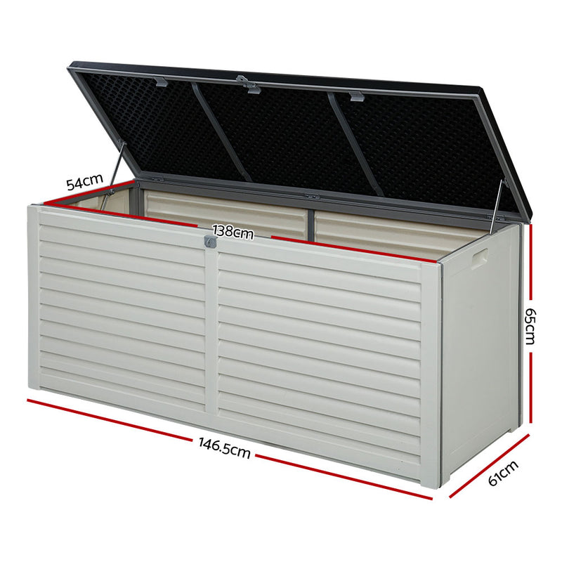 490L Outdoor Storage Box Bench Seat Toy Tool Sheds Chest