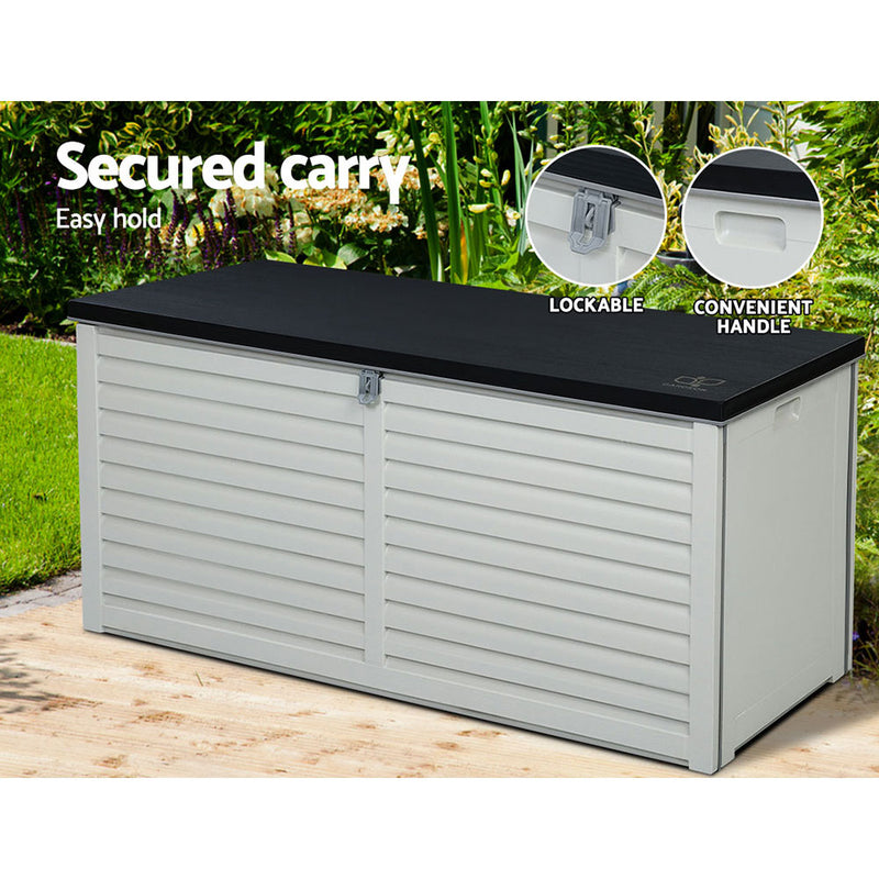 490L Outdoor Storage Box Bench Seat Toy Tool Sheds Chest