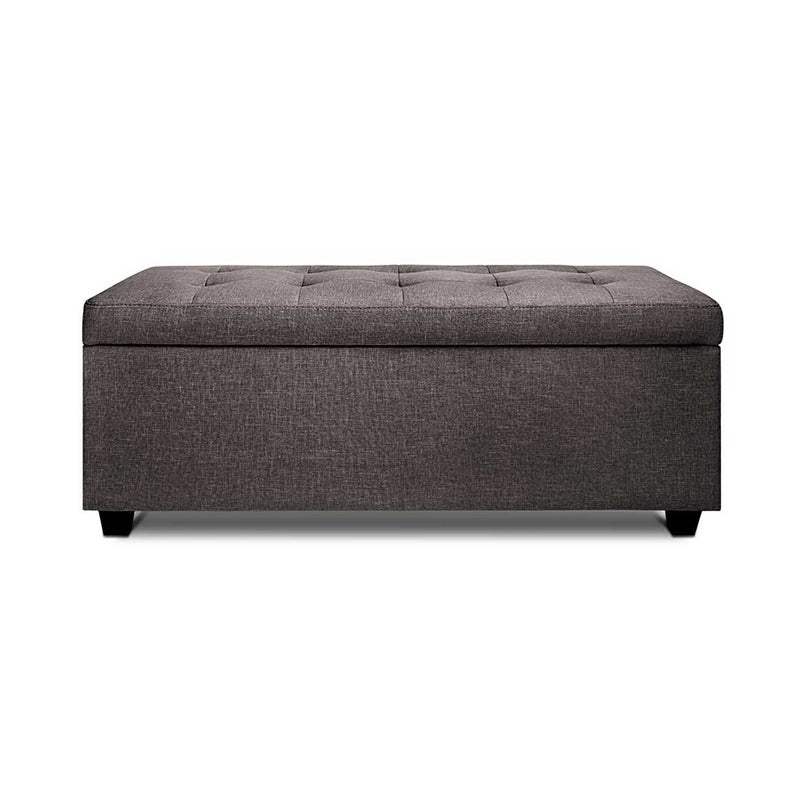 Large Fabric Storage Ottoman - Brown