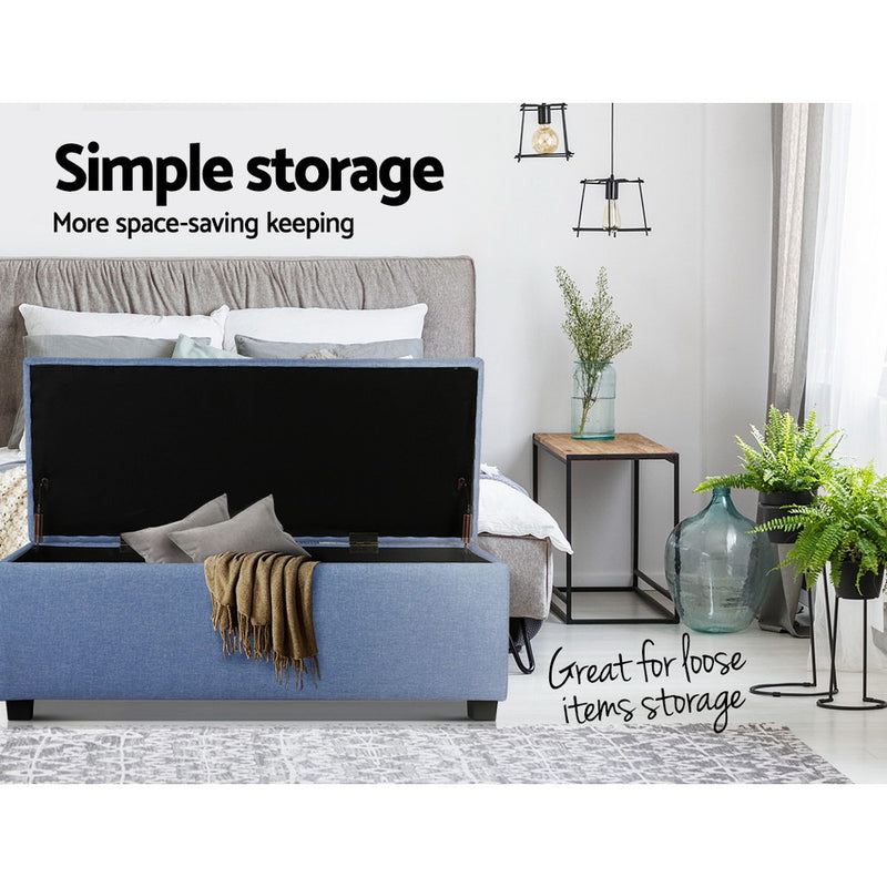 Premium Storage Ottoman - Blue