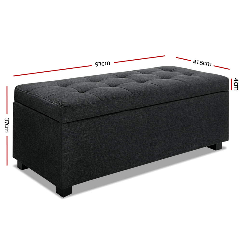 Premium Storage Ottoman - Charcoal