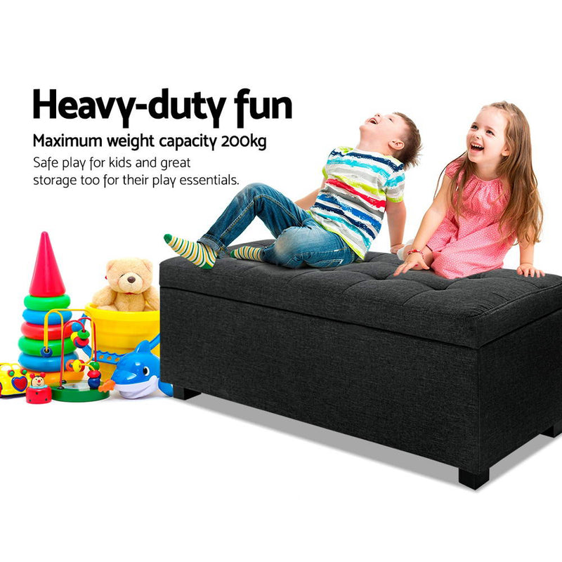 Premium Storage Ottoman - Charcoal