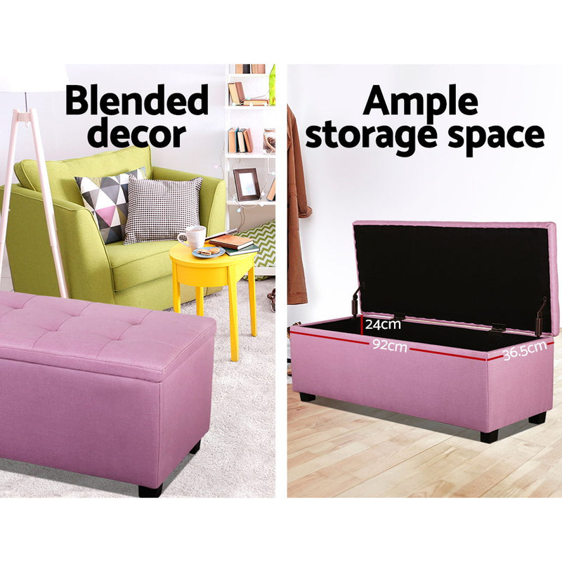 Premium Storage Ottoman - Pink