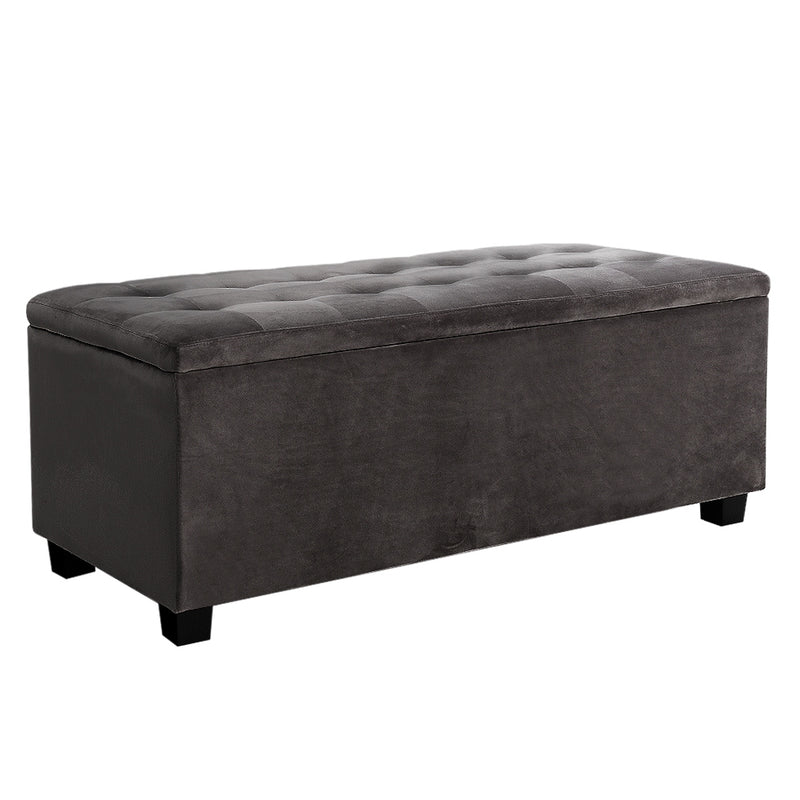 Storage Ottoman Blanket Box Foot Stool Velvet Chest Toy Large Rest Couch