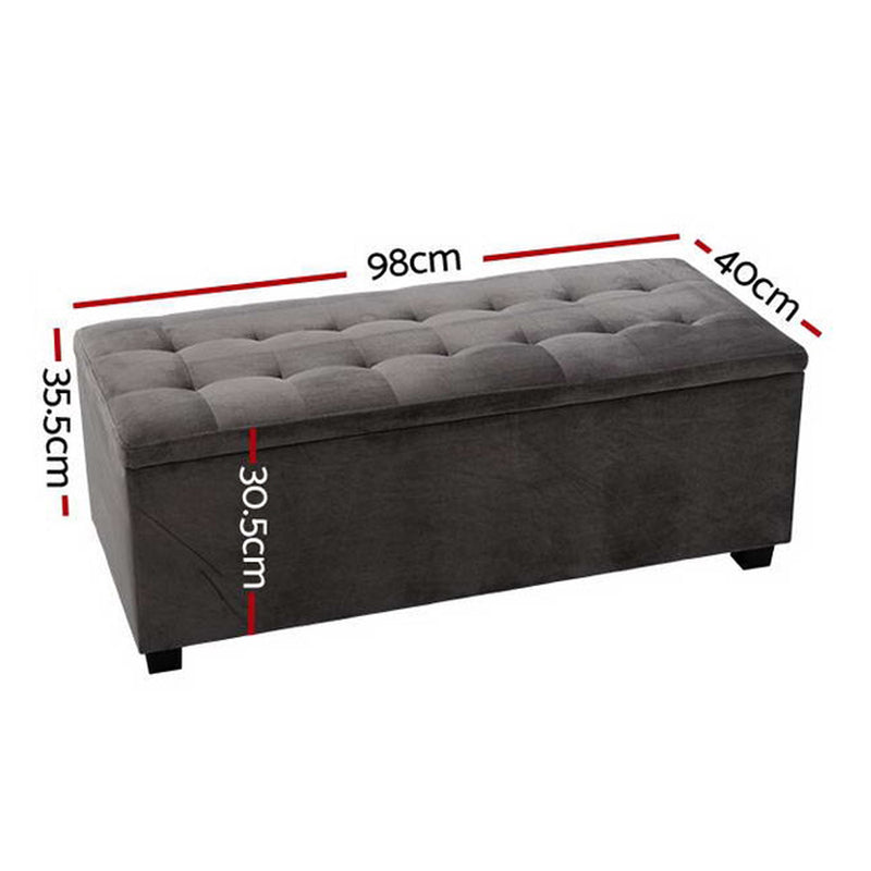 Storage Ottoman Blanket Box Foot Stool Velvet Chest Toy Large Rest Couch