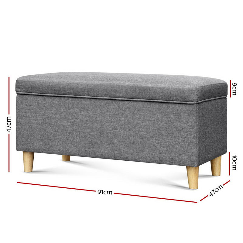 Storage Ottoman Kids Foot Stool Blanket Box Toy Sofa Chair Bed Fabric GY